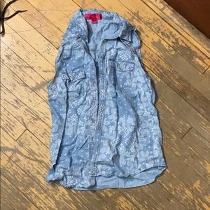 paisley soft denim vest